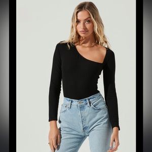 Astr Tops Astr Vivica Asymmetrical Bodysuit Poshmark